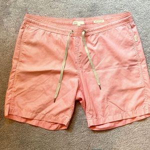 Men’s Onia Swim Trunks - Red and Whit Mini-Checks - L - Great Condition